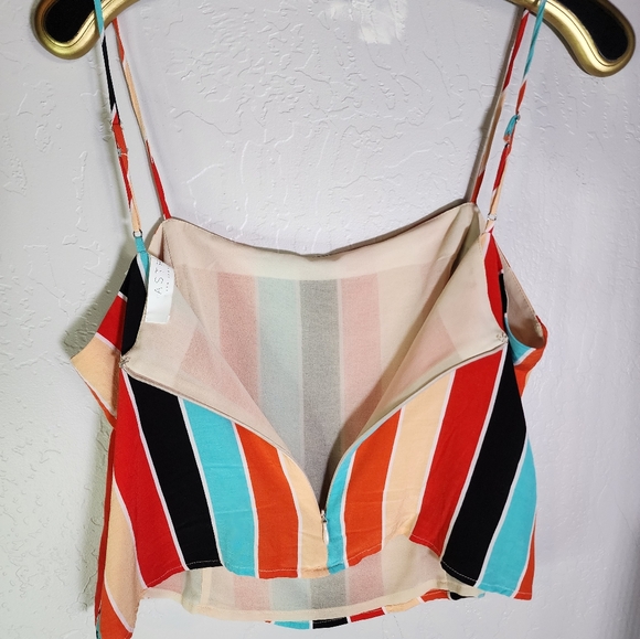 Astr The Label Cropped Striped Spaghetti Strap Tank Size Medium - Picture 3 of 7